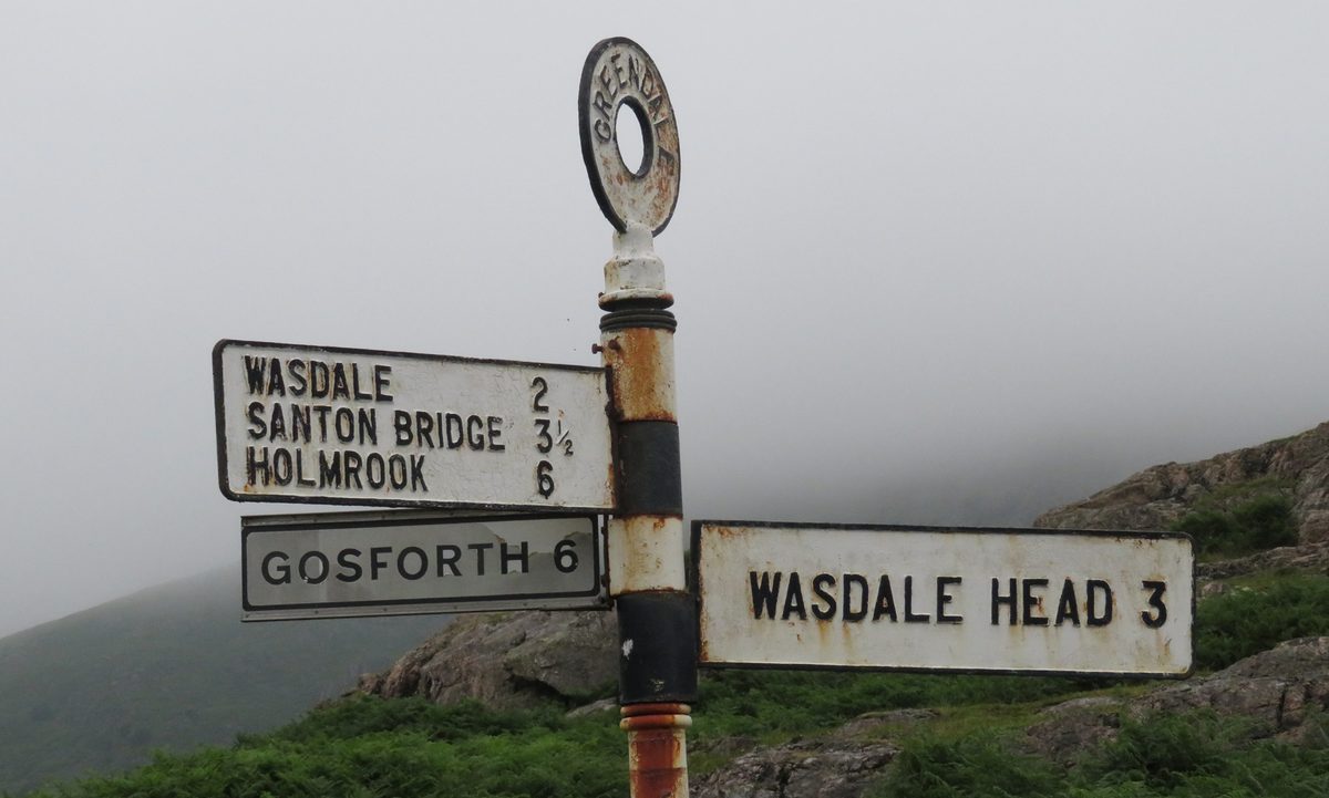 The signpost at Wasdale Head